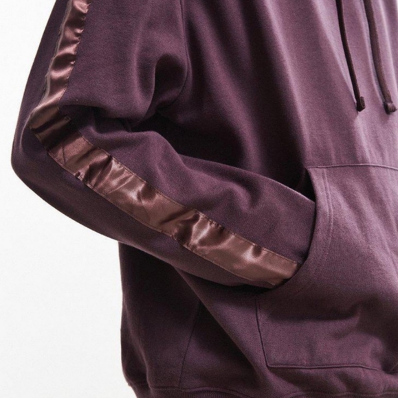 Urban Outfitters Purple Satin Tape Hoodie Sweatshirt Size Medium - Picture 4 of 11
